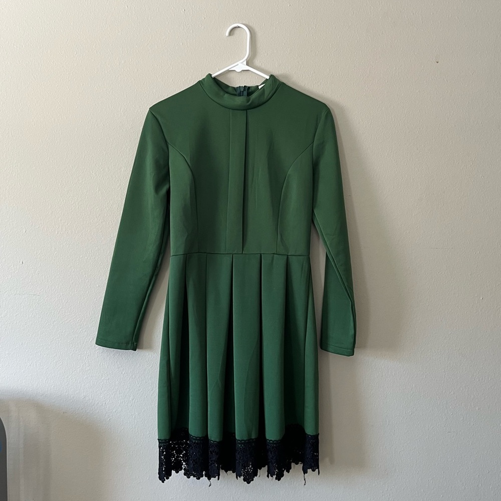 Purple (Brand) Zip up Dress Green Side Large